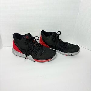 Nike Kyrie 5 Bred‎ Mid Basketball Shoes Black/University Red Kids 6Y Women’s 7.5